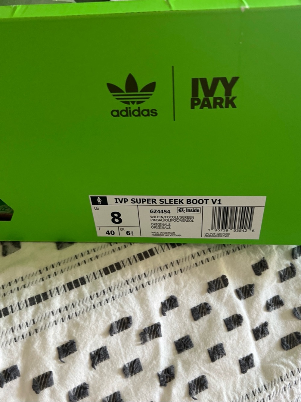 adidas Bright Green IVY PARK Shoe  with Black Logos